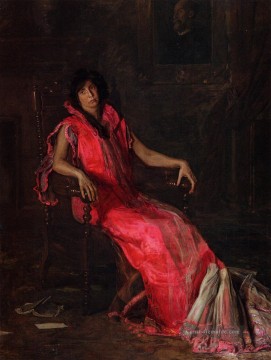 portrait autoportrait porträt Ölbilder verkaufen - Eine Schauspielerin aka Porträt von Suzanne Santje Realismus Porträt Thomas Eakins